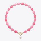 Pink Pebble Pearl Necklace