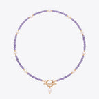 Lavender Amethyst Pearl Necklace