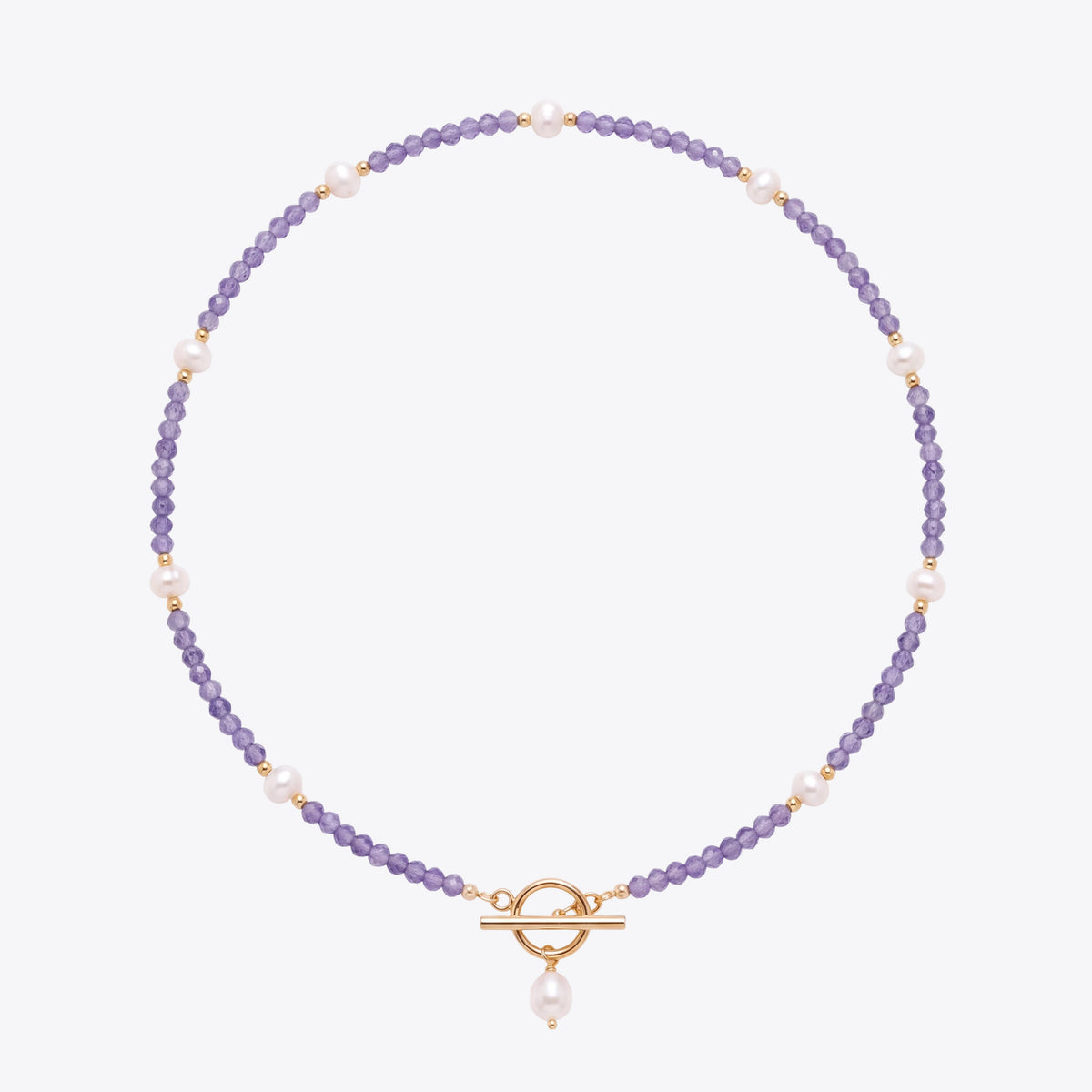 Lavender Amethyst Pearl Necklace