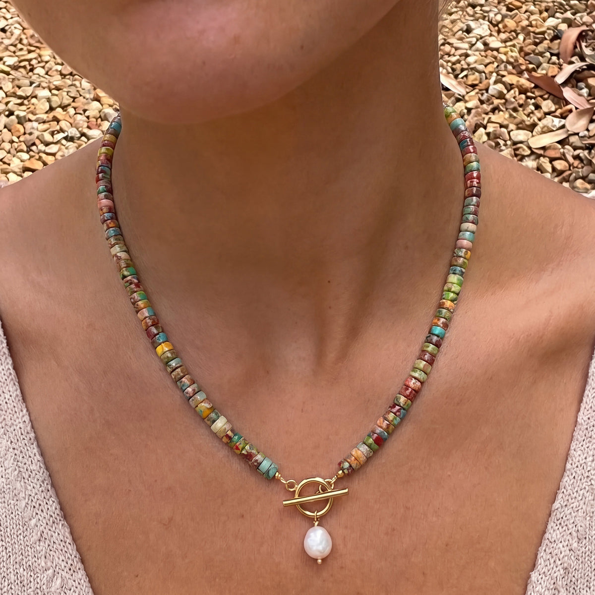 Mosaic Pearl Necklace