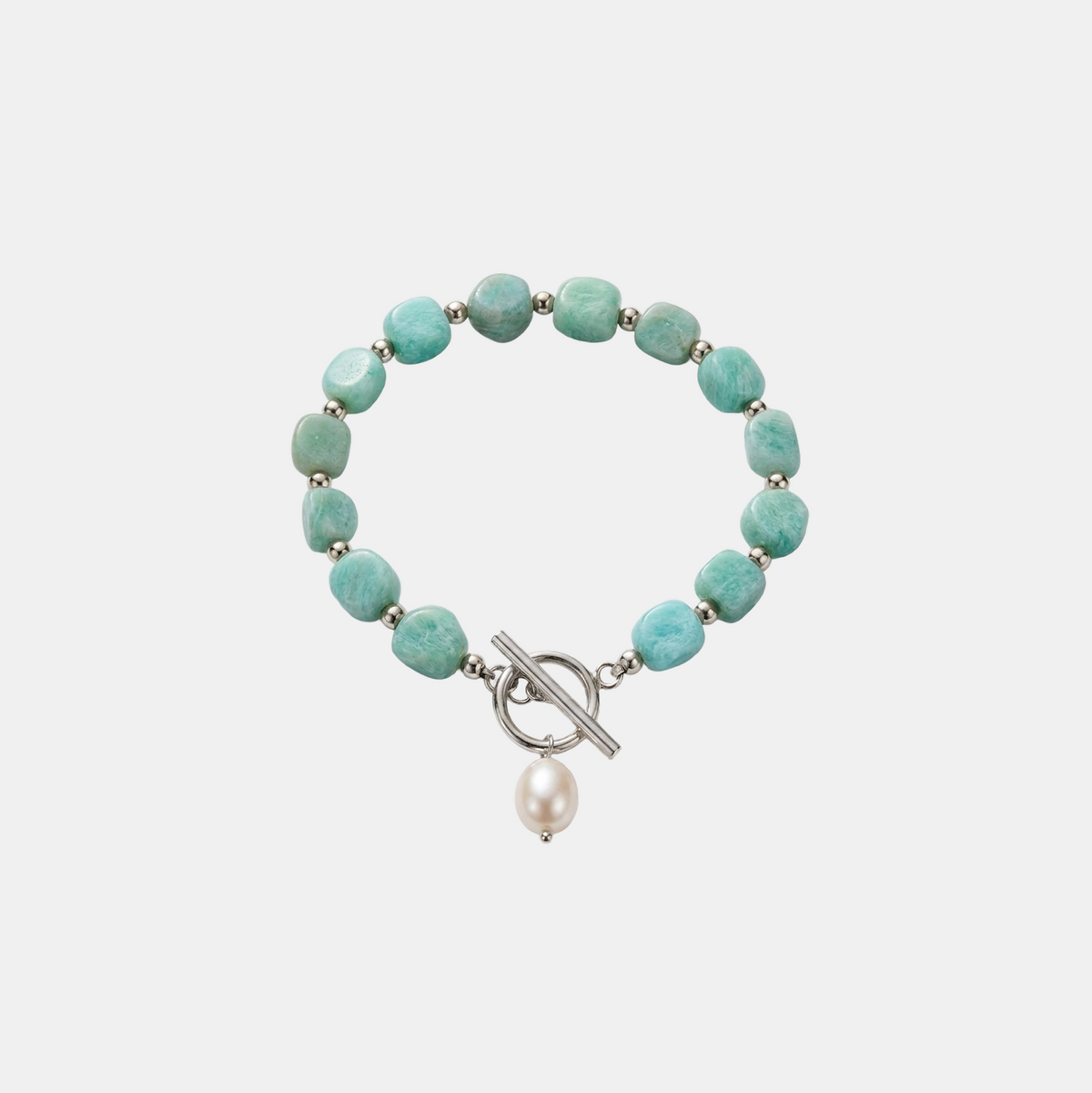 Amazonite Stone Pearl Bracelet