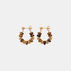 Brown Stone Cluster Hoops