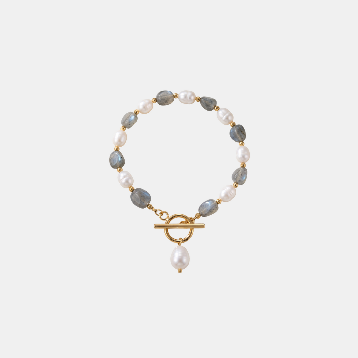 Labradorite Pearl Bracelet