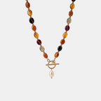 Mocha Bead Pearl Necklace