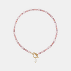 Pink Blossom Stone Pearl Necklace