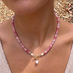 Pink Mix Bead Pearl Necklace