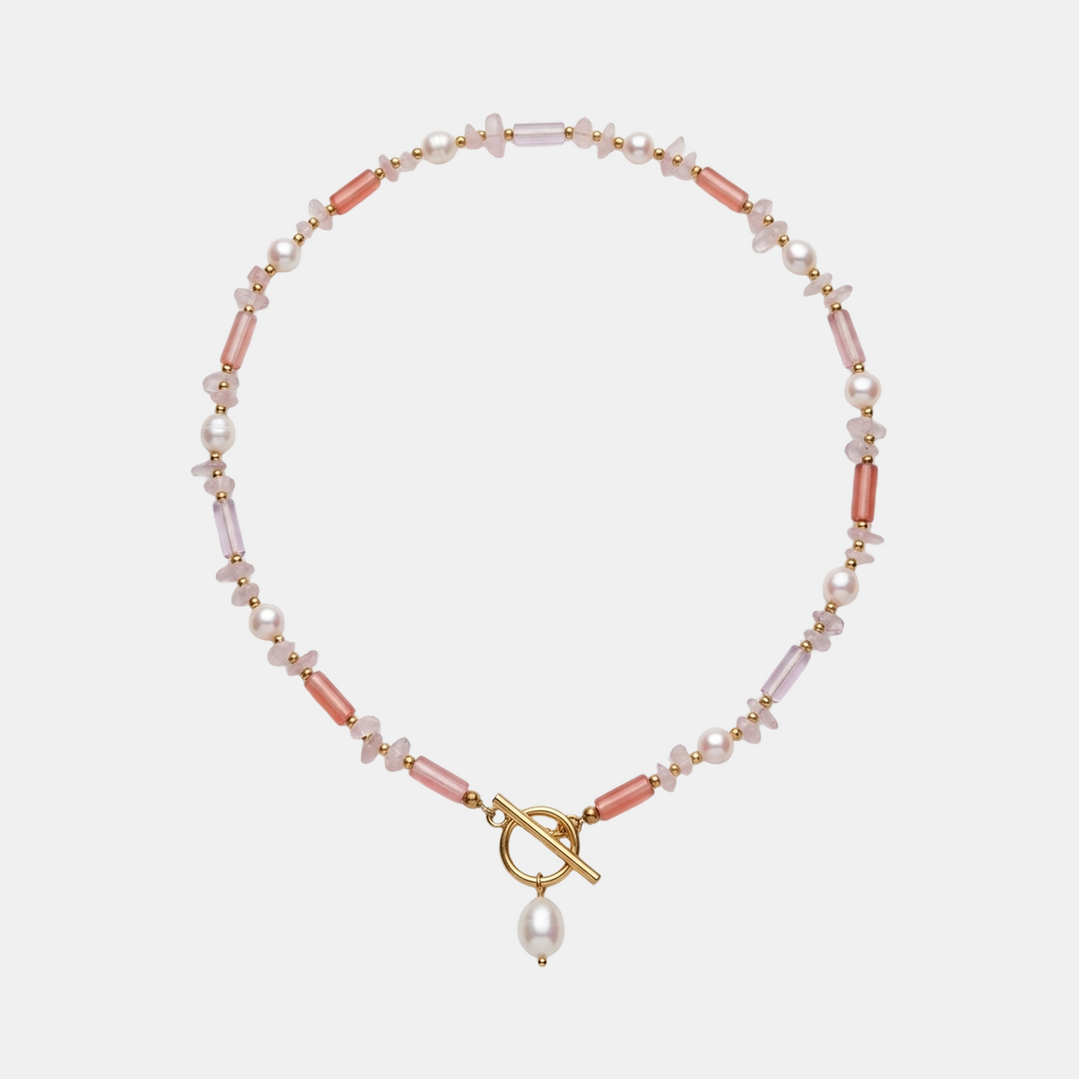 Pink Sorbet Bead Pearl Necklace