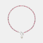 Pink Blossom Stone Pearl Necklace