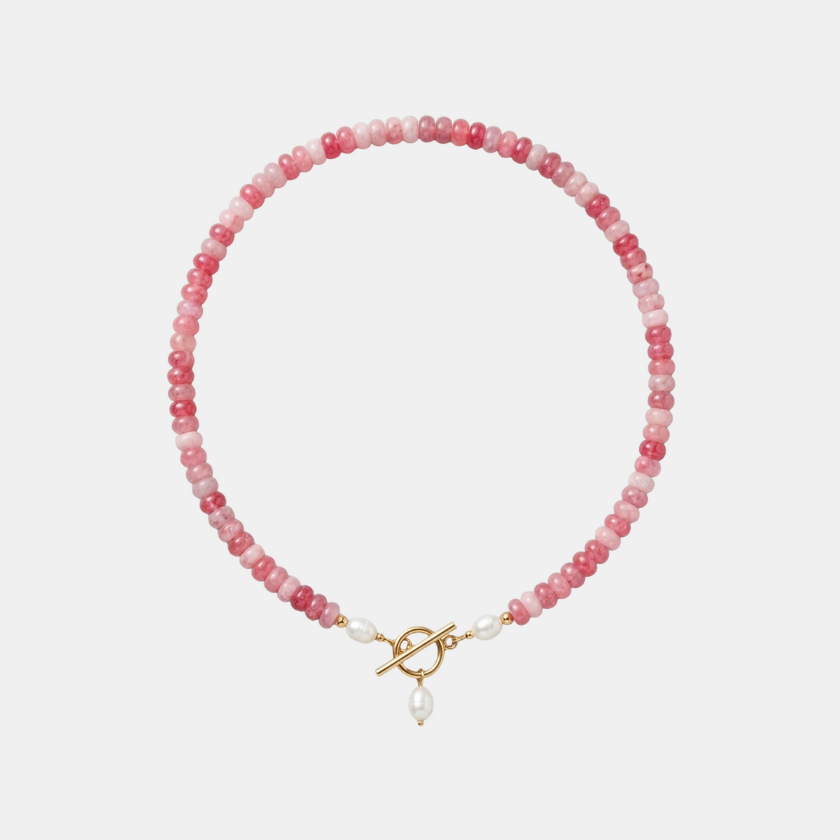 Pink Mix Bead Pearl Necklace