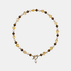 Tortoise Stone Pearl Necklace