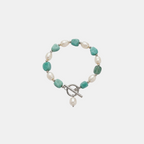 Turquoise Mint Bead Pearl Bracelet