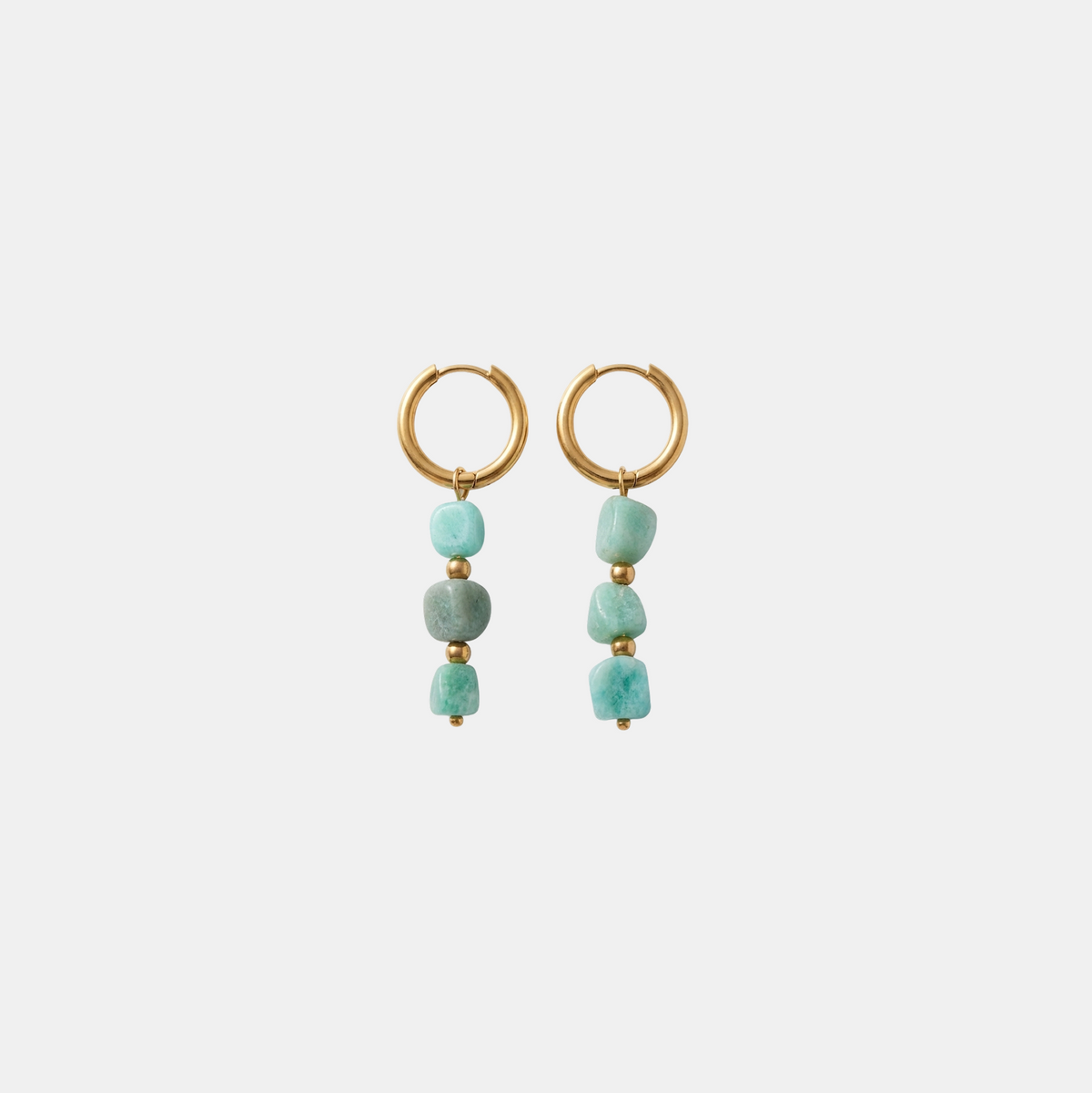 Amazonite Stone Pearl Earring