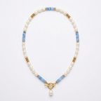 Coastal Pearl Aquamarine Necklace