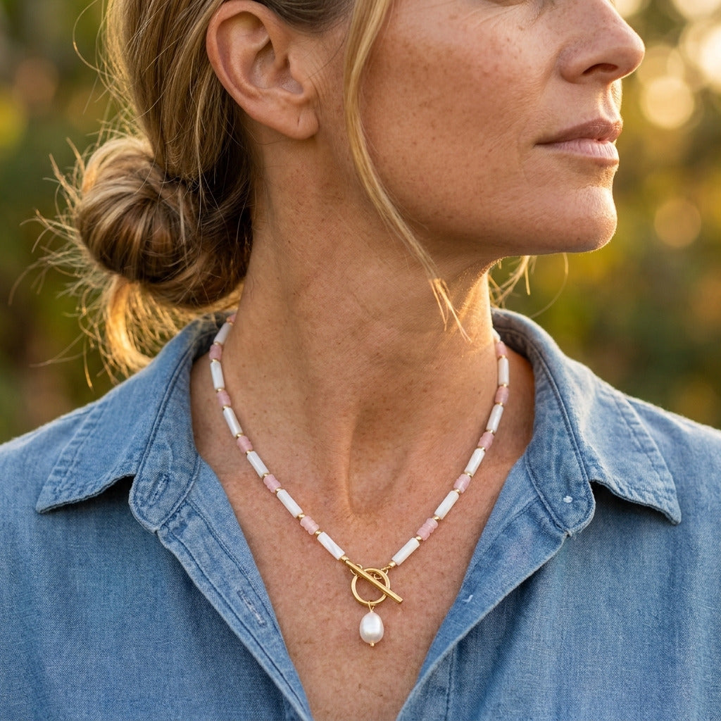 Pink Seaside Pearl Necklace