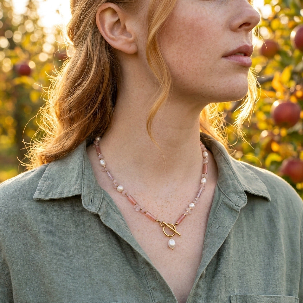 Pink Sorbet Bead Pearl Necklace