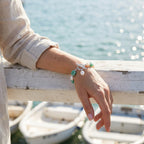 Turquoise Mint Bead Pearl Bracelet