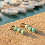 Amazonite Stone Pearl Earring
