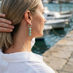 Amazonite Stone Pearl Earring