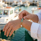 Amazonite Stone Pearl Bracelet