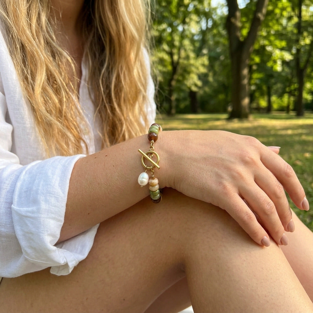 Woodland Bead Pearl Bracelet