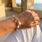 Labradorite Pearl Bracelet