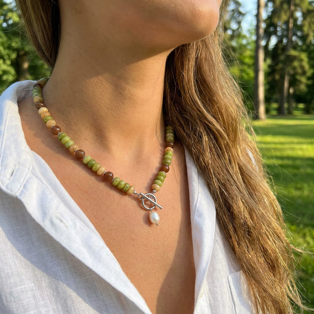 Woodland Bead Pearl Necklace