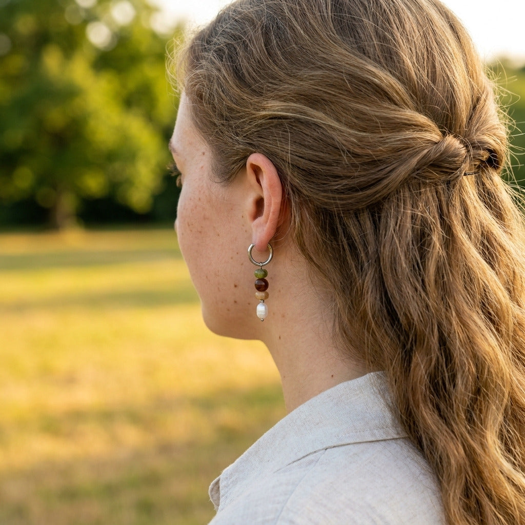 Woodland Bead Pearl Earring