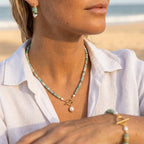 Turquoise Bead Pearl Set