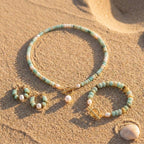 Turquoise Bead Pearl Set