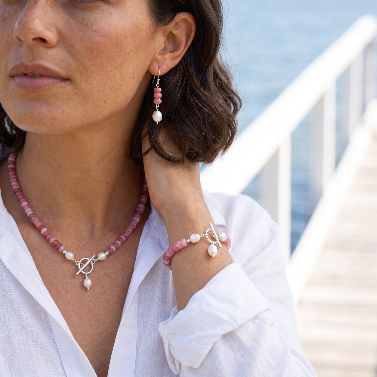 Pink Mix Bead Pearl Set