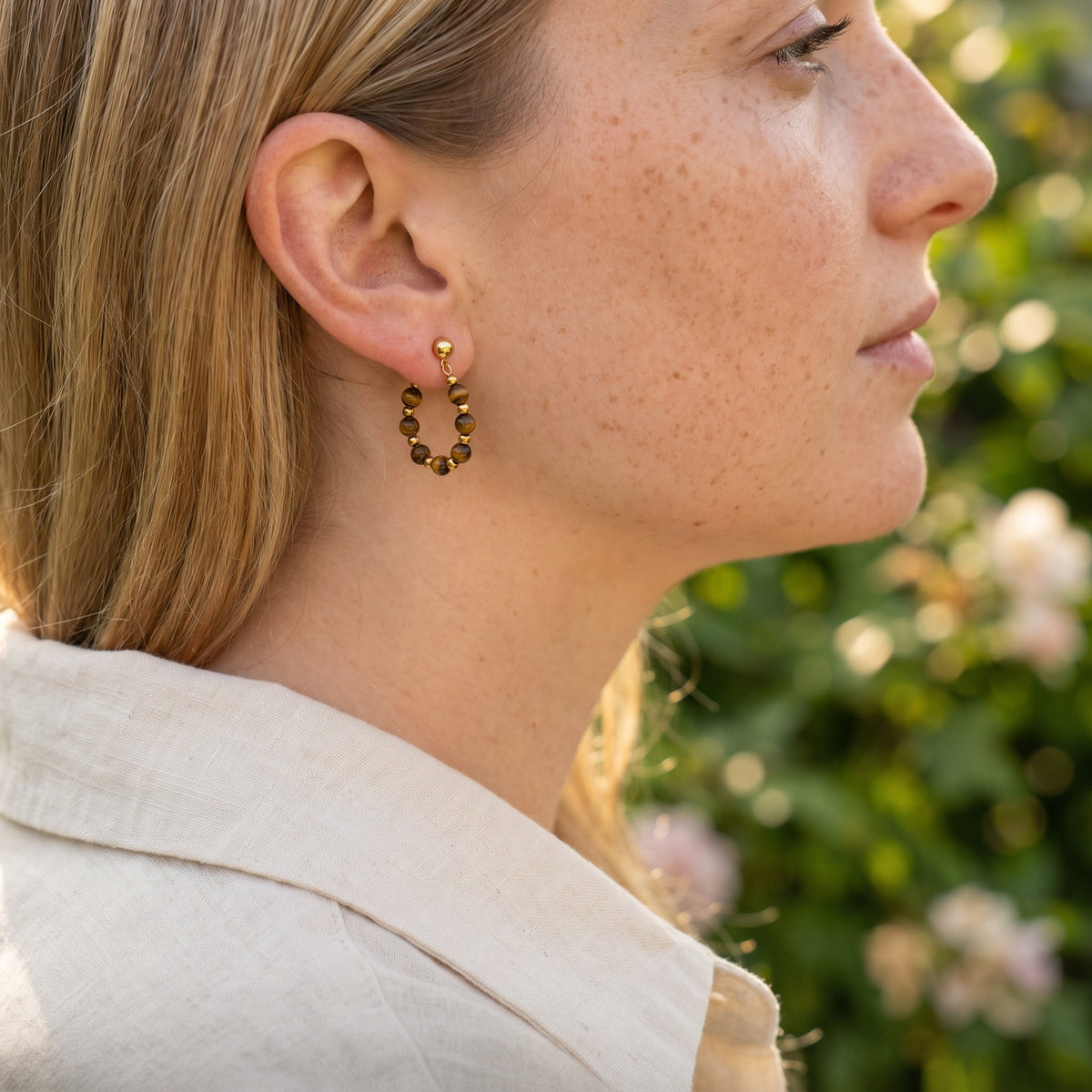 Tiger’s Eye Loop Earring